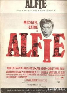 1966 Sheet Music Alfie Burt Bacharach and Hal David