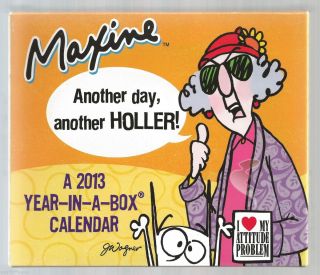 2013 Maxine Daily Box Block Desk Calendar with Base Easel Back
