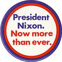 Official 1972 Richard Nixon Campaign Slogan Button