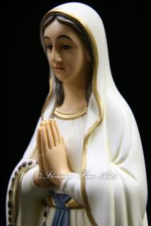 Our Lady of Lourdes Blessed Mother Italian Statue Sculpture Made in 