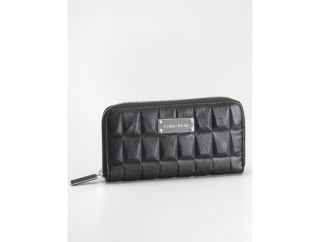 Calvin Klein Womens Anisa Debossed Geo Continental Wallet Handbag 