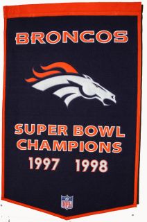  Denver Broncos Super Bowl Dynasty Banner 24x36