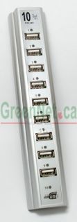 USB 2 0 Hub 10 Port External w Power Adapter XP 7 Mac