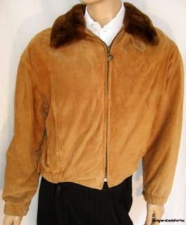 BYBLOS $395 Mens Brown Suede Leather Bomber *Italian* Jacket L