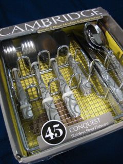 Cambridge Silversmiths Conquest 45 Piece Buffet Flatware Set