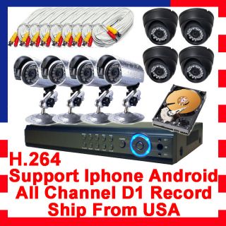    Home Video Surveillance CCTV DVR Security System 8 sony Camera