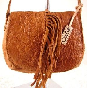 Muxo by Camila Alves Crinkle Lamb Leather Crossbody Bag Camel 158 