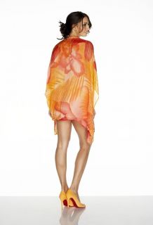 New Camilla Franks Coral Beaded Silk Kaftan Dress OSFM
