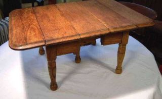 Antique Miniature Sample Cabinet Makers Oak Table 1900