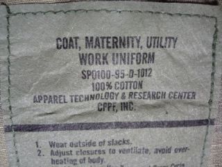 Military BDU Shirt Maternity Camo Coat 12R US Army USAF Women Ladies 