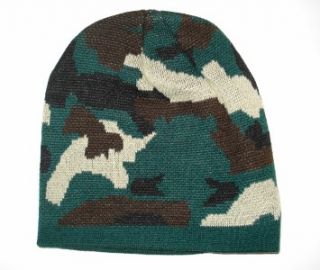 Woodland Camo Military Camouflage Knit Beanie Skull Hat