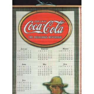   Large Bamboo Coca Cola Calendar   Norman Rockwell   Boy Fishing, Signs