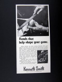 Kenneth Smith Craftsman Hand Shaping Golf Club Wood 1973 Print Ad 