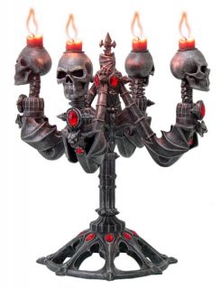 ANNE STOKES SERIES SKULL HEAD CANDELABRA.CANDLEHOLDER CANDLE STAND 