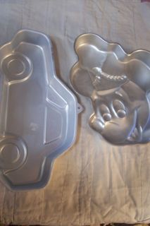 Ad 14 2 Wilton Cake Pans Car and Mickey Mouse