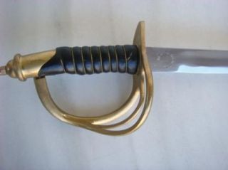 Vintage Brass and Leather Grip India Calvary Style Saber Metal Sheath 