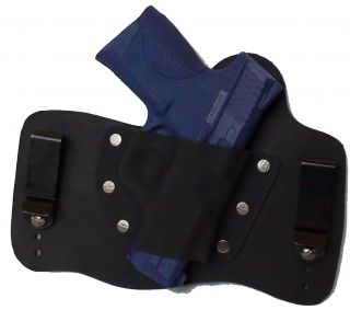    Leather Kydex IWB Hybrid Holster S W M P compact 9mm 40 45 cal Black