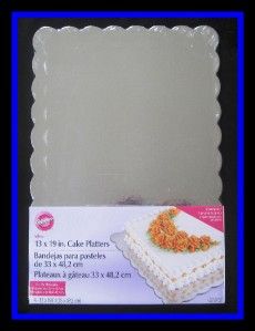 New Wilton 13x19 Silver Cake Platters 4 Ct Boards NIP