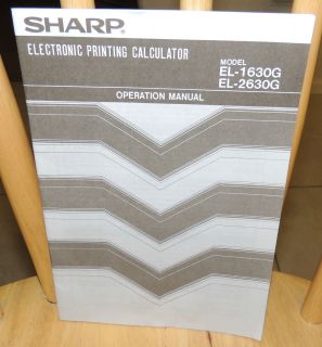 Sharp Electronic Printing Calculator Operation Manual – Models El 