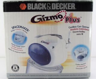 New Black Decker Gizmo Plus cordless Can Opener Spacemaker Design 