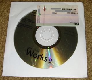   Works 9 SEALED CD with COA Dell OEM Windows XP Vista 7