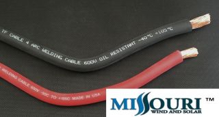 Welding Cable 2 10 Foot Lengths Red and Black for Battery Bank Wind 