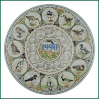 Wedgwood China Waders British Birds 1990 Calendar Plate