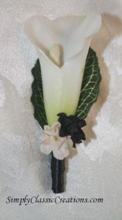 Black White Calla Lily Wedding Bouquet 19 PC Set