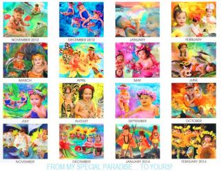 2013 Hawaiian Babies of Hawaii Calendar Kikei Calender Hono Pictures 