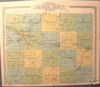  Calhoun County MI Mich Michigan Plat Map 1900