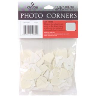 White Adhesive Photo Corners 240 Pkg Scrapbook Canson