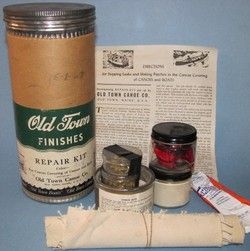 1960s Old Town Canoe Co Wood Canvas Canoe Repair Kit Red