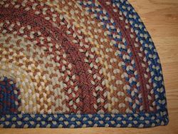   Braided Rug WEDGE 19x32 Canyon WILDFLOWER Blue Red Country Reversible