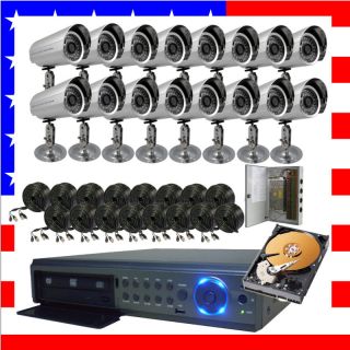    Home Video Surveillance CCTV DVR Security System 16 Outdoor Camera