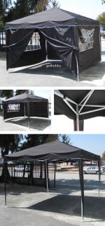 New 10 x 10 Canopy Gazebo EZ Pop Up Folding Tent Black