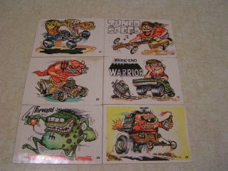 Rare Odd Rod Trading Cards 12 Diff Cards Very Good Condition Bubble 