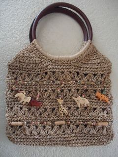 Cappelli Straw World Bag with Animals and Beads