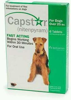 Novartis Capstar Green 6 Tablets for Dogs Over 25 Lb