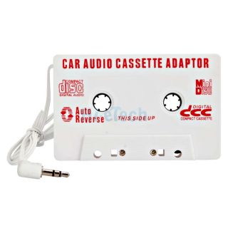 New Car Cassette Tape Adapter for  CD Player iPod Nano iPhone White 