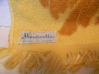Vintage 2 Bath Towels Cannon Monticello All Cotton Unused Gold Yellow 