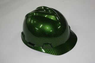 Lime Candy Carbon Fiber Custom Hard Hat with Ratchet Suspension
