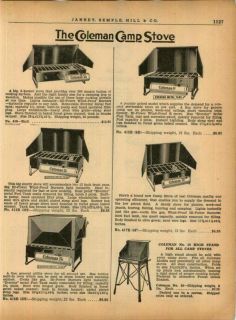 1940 Coleman Camp Stove 3 Burner Parts Price List Ad