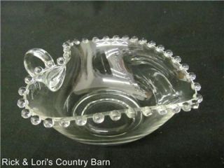   GLASS COMPANY CANDLEWICK HEART SHAPE CANDY DIP BOWL WITH HANDLE
