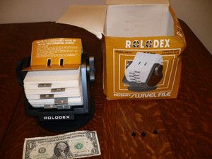 VINTAGE ROLODEX MODEL SW 24 ROTARY SWIVEL FILE, IN BOX