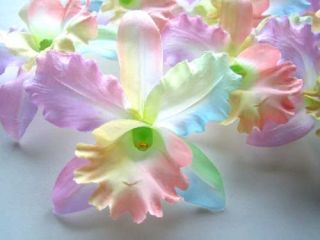   Hawaiian Cattleya Silk Flower head Artificial Orchid Lot Wedding 3.5