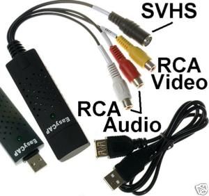    USB2 0 Video Capture In VCR Camcorder 8mm VHS Tape DVD maker adapter