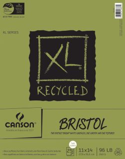 25 Sheets Canson XL Recycled Bristol Paper Pad 11X14 702 2426