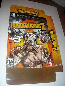 Borderlands 2 Promo Game Display Box Xbox 360 PS3 Gearbox 2K Free 