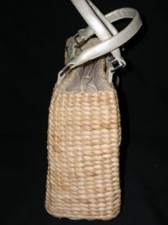 Cappelli Straworld Inc Straw Bag Handbag Tote Purse Buckle Design Trim 