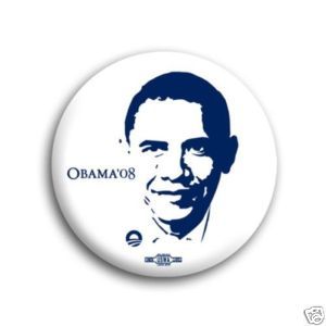 Official Barack Obama 2008 Face Campaign Button Pin